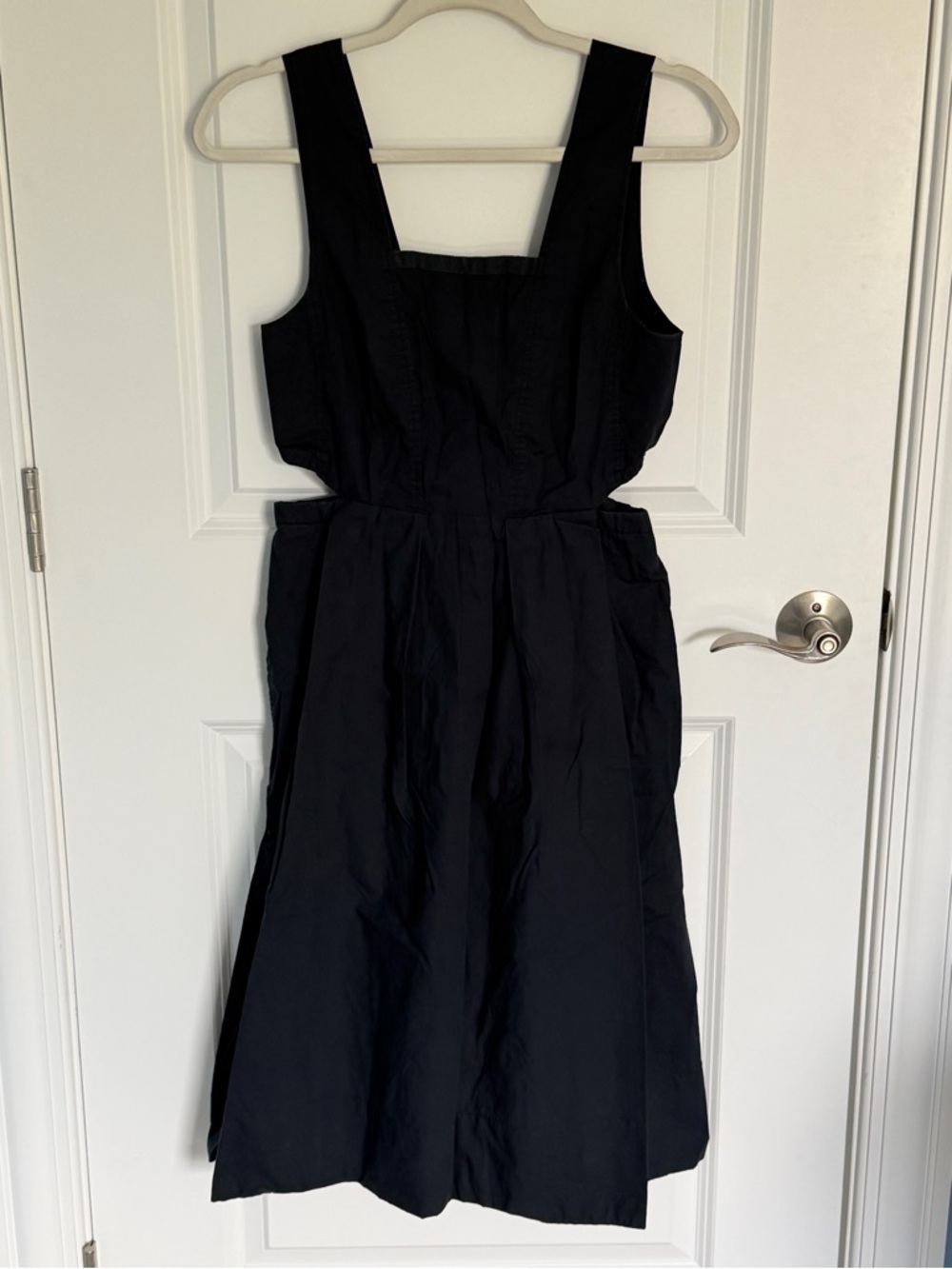 Madewell Black Midi Dress with Side Cutout - Picture 2 of 10